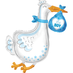 Amscan Baby Foil Balloon, Animal, 36", It's A Boy Stork