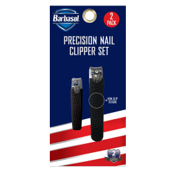 Barbasol Non-Slip Textured Plastic Nail Clippers, Black, Set Of 2 Clippers