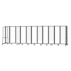 National Public Seating Room Divider, 11 Sections, 72"H x 256"W x 27"D, Clear/Black