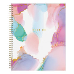 2023-2024 Blue Sky™ Ashley G Frosted Polypropylene Weekly/Monthly Academic Planner, 8-1/2" x 11", Multicolor Smoke, July 2023 to June 2024, 133681-A