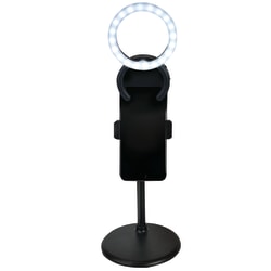 GNBI Ring Light With Metal Disc Stand, 12"H, 2W, Black