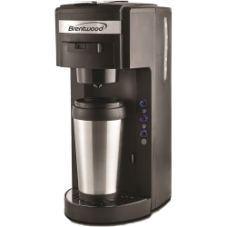 Brentwood TS-114 Single-Serve Coffee Maker, Black/Silver