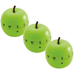 Baumgartens Apple-Shaped Timers, Green, Pack Of 3 Timers