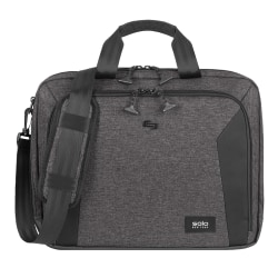 Solo New York Voyage Briefcase With 15.6" Laptop Pocket, Gray
