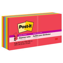 Post-it Super Sticky Pop Up Notes, 3 in x 3 in, 10 Pads, 90 Sheets/Pad, 2x the Sticking Power, Playful Primaries Collection