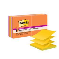 Post-it® Super Sticky Pop-up Notes, 3" x 3", Energy Boost Collection, Pack Of 10 Pads