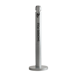 United Receptacle Freestanding Smoker's Pole, 41" x 14 1/4" x 14 1/4", Silver