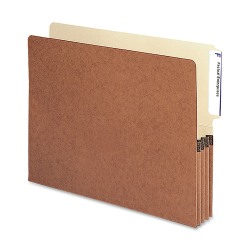 Smead® Redrope End-Tab File Pockets, Letter Size, 3 1/2" Expansion, 30% Recycled, Redrope, Box Of 10