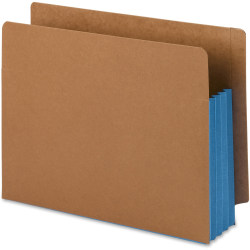 Smead® Extra-Wide Expansion End-Tab File Pockets, 12"W Body, Letter Size, 30% Recycled, Blue, Box Of 10