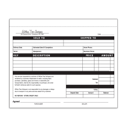 Custom Carbonless Business Forms, Create Your Own, Black or Blue Ink, 8 1/2" x 7", 3-Part, Box Of 250
