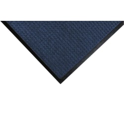 M+A Matting WaterHog Squares Classic Mat, 4' x 12', Navy, Smooth backing