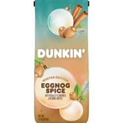 Dunkin' Donuts Eggnog Spice Ground Coffee, Medium Roast, 11 Oz Bag