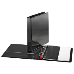 Sparco Locking View 3-Ring Binder, 1 1/2" D-Rings, 44% Recycled, Black