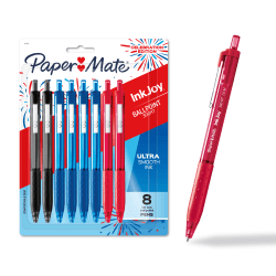 Paper Mate InkJoy 300RT Retractable Ballpoint Pens, Medium Point (1.0mm), 8 Count, USA 250th Anniversary Edition
