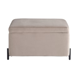 Lifestyle Solutions Kansas Large Storage Ottoman, 31.1"W x 31.1"D x 18.1"H, Taupe