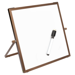 Office Depot® Brand Magnetic Table-Top Dry-Erase Board, 10" x 10", Dark Bronze Aluminum Frame