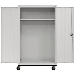 Sandusky Transport Series 46"W Heavy-Duty Assembled Mobile Wardrobe Storage Cabinet, Dove Gray
