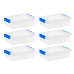 IRIS Plastic Storage Bins with Lids, 2.4-Quart, Clear, Total Qty 6