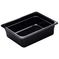 Cambro H-Pan High-Heat GN 1/2 Food Pans, 4"H x 10-7/16"W x 12-3/4"D, Black, Pack Of 6 Pans