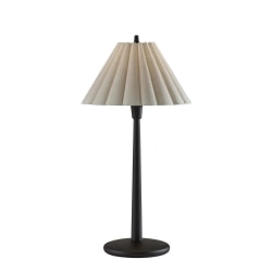 Adesso Scallop Table Lamp, Black/Cream Fabric Shade