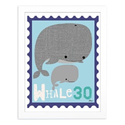 Timeless Frames® Children’s Framed Art, 10" x 8", Whale Animal Stamp