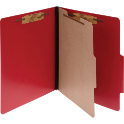 ACCO® ColorLife® PRESSTEX® 4-Part Classification Folders, Letter, Red, Box of 10 - 2" Folder Capacity - Letter - 8 1/2" x 11" Sheet Size - 4 Fastener(s) - 4 Divider(s) - Presstex - Executive Red - 10 / Box