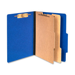 ACCO® Color Life Presstex Top-Tab Folders, Letter Size, 30% Recycled, Blue, Box Of 10