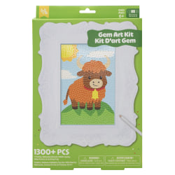 Little Yellow Bicycle Cow Framed Gem Art Kit, 10-1/4" x 7", Total Qty 1