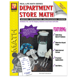 Remedia Publications Department Store Math Activity Book, Grades 4-8