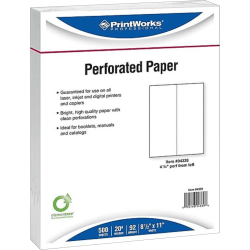 Paris Printworks Professional 4-1/2" Perforated Inkjet Or Laser Paper, White, Letter Size (8-1/2" x 11"), 500 Sheets Per Ream, Case Of 5 Reams, 20 Lb, 92 Brightness