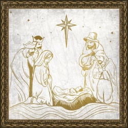 Timeless Frames® Holiday Art, 12" x 12", Nativity Gold