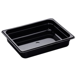 Cambro H-Pan High-Heat GN 1/2 Food Pans, 2"H x 10-7/16"W x 12-3/4"D, Black, Pack Of 6 Pans