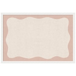 Kate and Laurel Framed Fabric Pinboard, 38 x 26, Printed Linen Pattern, Bethany White Frame