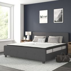 Flash Furniture Tribeca Tufted Upholstered Platform Bed with 10" , King, 40"Hx78-1/4"Wx85-1/4"L, Dark Gray - HGBM1032