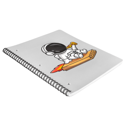 Eccolo Composition Spiral Notebook, 8-1/2" x 11-3/4", 1 Subject, College Rule, 80 Sheets, Kitsch In Space