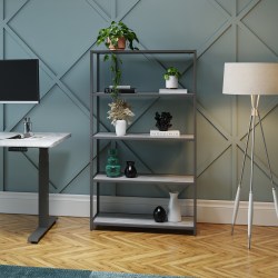 VARI 5-Tier Open Shelf, 55-1/2"H x 30-1/2"W x 13-1/2"D, Marble