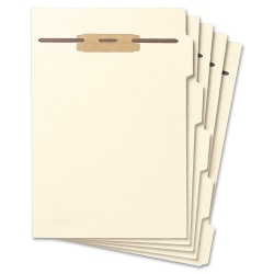 Smead® Hinge Covered Fastener File Folder Dividers, Letter Size, Manila, Pack Of 50