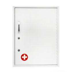 Alpine AdirMed Medicine Cabinet With Pull-Out Shelf & Document Pocket, 21"H x 16"W x 6"D, White