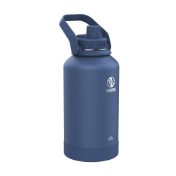 Takeya Actives Vacuum Insulated Stainless Steel Water Bottle With Spout Lid, 64 Oz, Midnight Blue