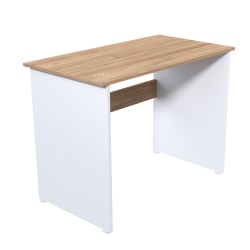 Inval 40"W Writing Desk With Wooden Top And Wide Legs, Amaretto/White