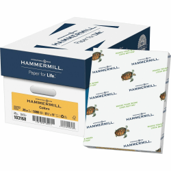 Hammermill® Colors Copy Paper, Gold, Letter (8.5" x 11"), 5000 Sheets Per Case, 20 Lb