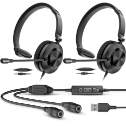Delton T30Y Wired Training Headset, Black, Total Qty 1