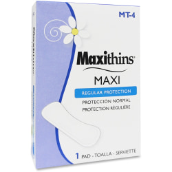 Hospeco MaxiThins Maxi Pads For Vending Machines, Maxi Absorbency, Carton Of 250 Pads