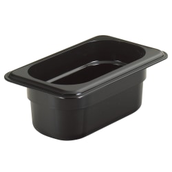 Cambro H-Pan High-Heat GN 1/9 Food Pans, 2"H x 4-1/4"W x 6-15/16"D, Black, Pack Of 6 Pans