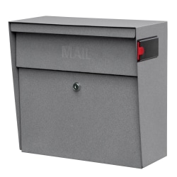 Mail Boss™ Metro Mail Wall Mount Locking Mailbox, 14 3/4"H x 15 2/5"W x 7 1/8"D, Granite