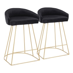 LumiSource Canary Contemporary Counter Stools, Gold/Black, Set Of 2 Stools