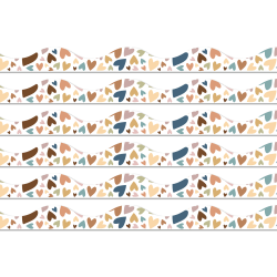 Ashley Productions Magnetic Scallop Borders, 12" x 1", Everyone Is Welcome Hearts, 12 Borders Per Pack, Set Of 6 Packs