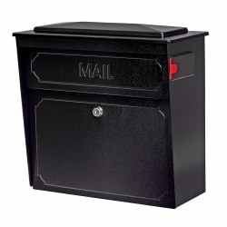 Mail Boss™ Townhouse Wall Mount Locking Mailbox, 16"H x 15 3/4"W x 7 1/2"D, Black