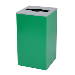 Alpine Industries Stainless-Steel Trash Bin With Mixed Opening Lid, 29 Gallon, 30"H x 16-15/16"W x 16-15/16"D, Green