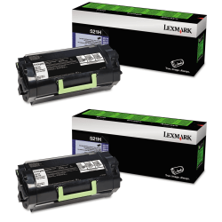 Lexmark™ 52D1H00 Black High Yield Return Program Toner Cartridges, Pack Of 2